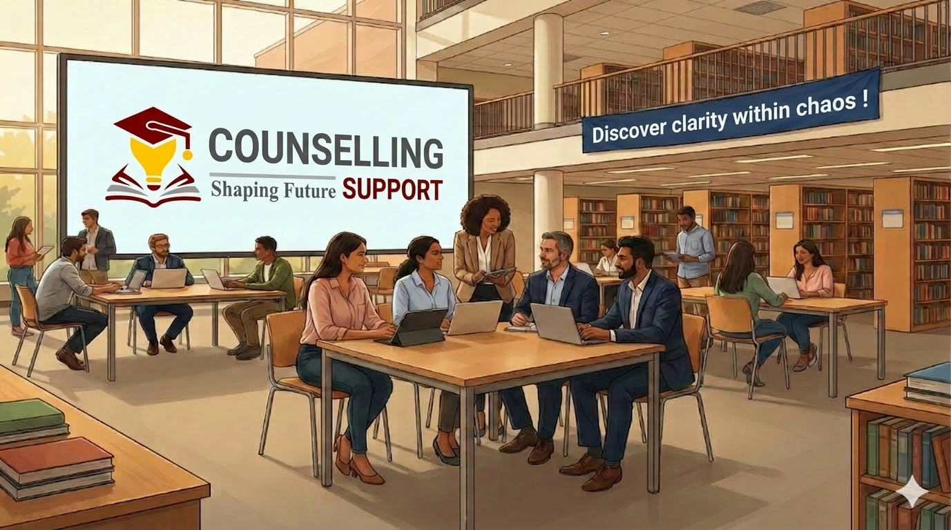 Students and counsellor illustration